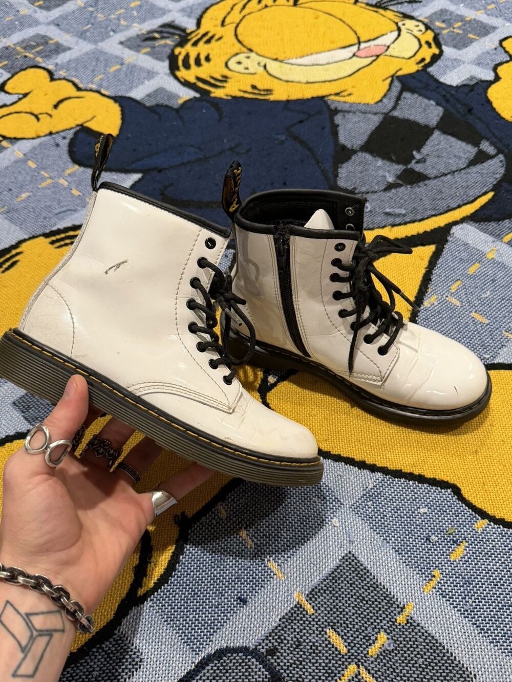 White Doc Marten Leather Boots